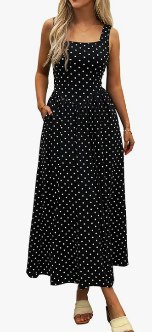 Stylelye Women's Sleeveless Square Neck Maxi Dress