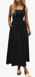 Stylelye Women's Sleeveless Square Neck Maxi Dress